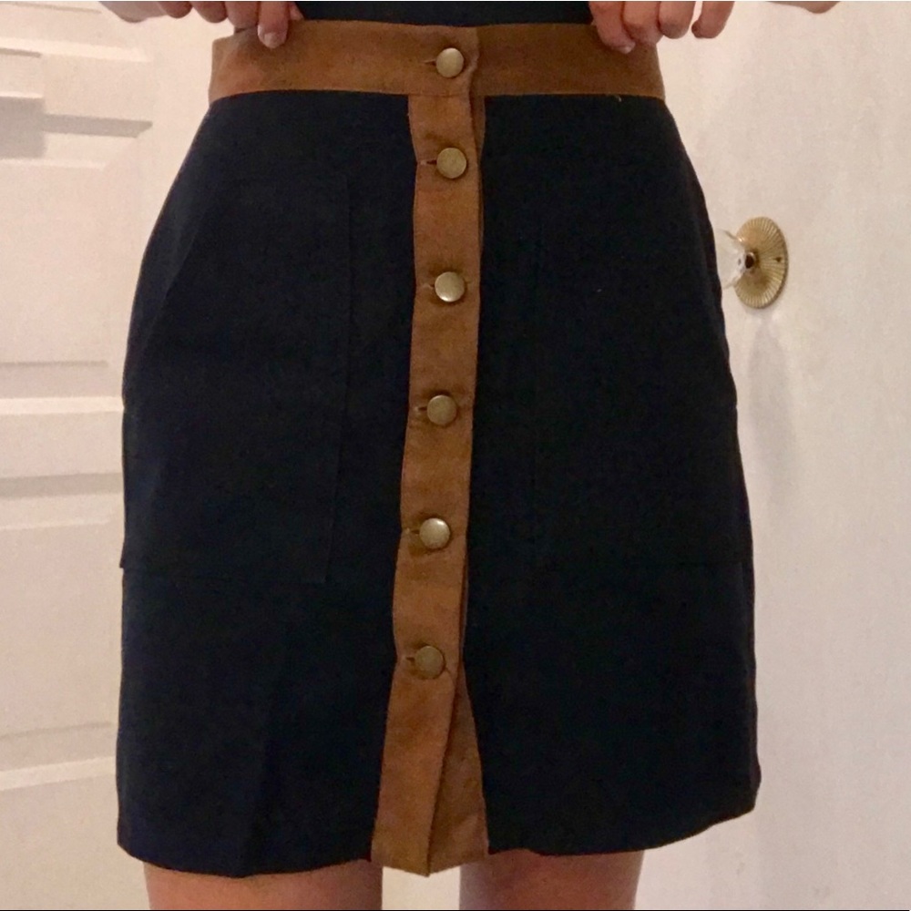 Faux Suede Professional Skirt